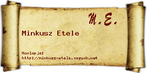 Minkusz Etele névjegykártya